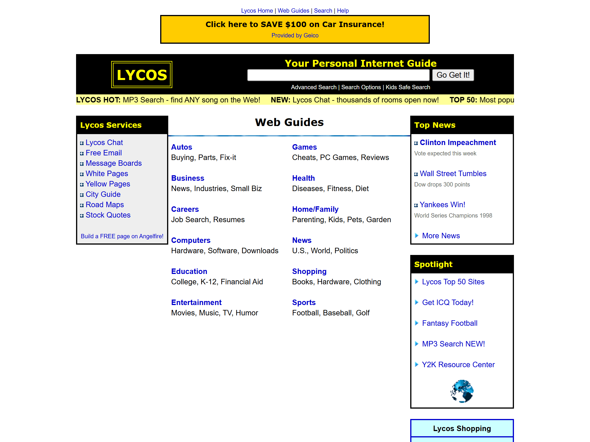 Lycos, reimagined for 1998