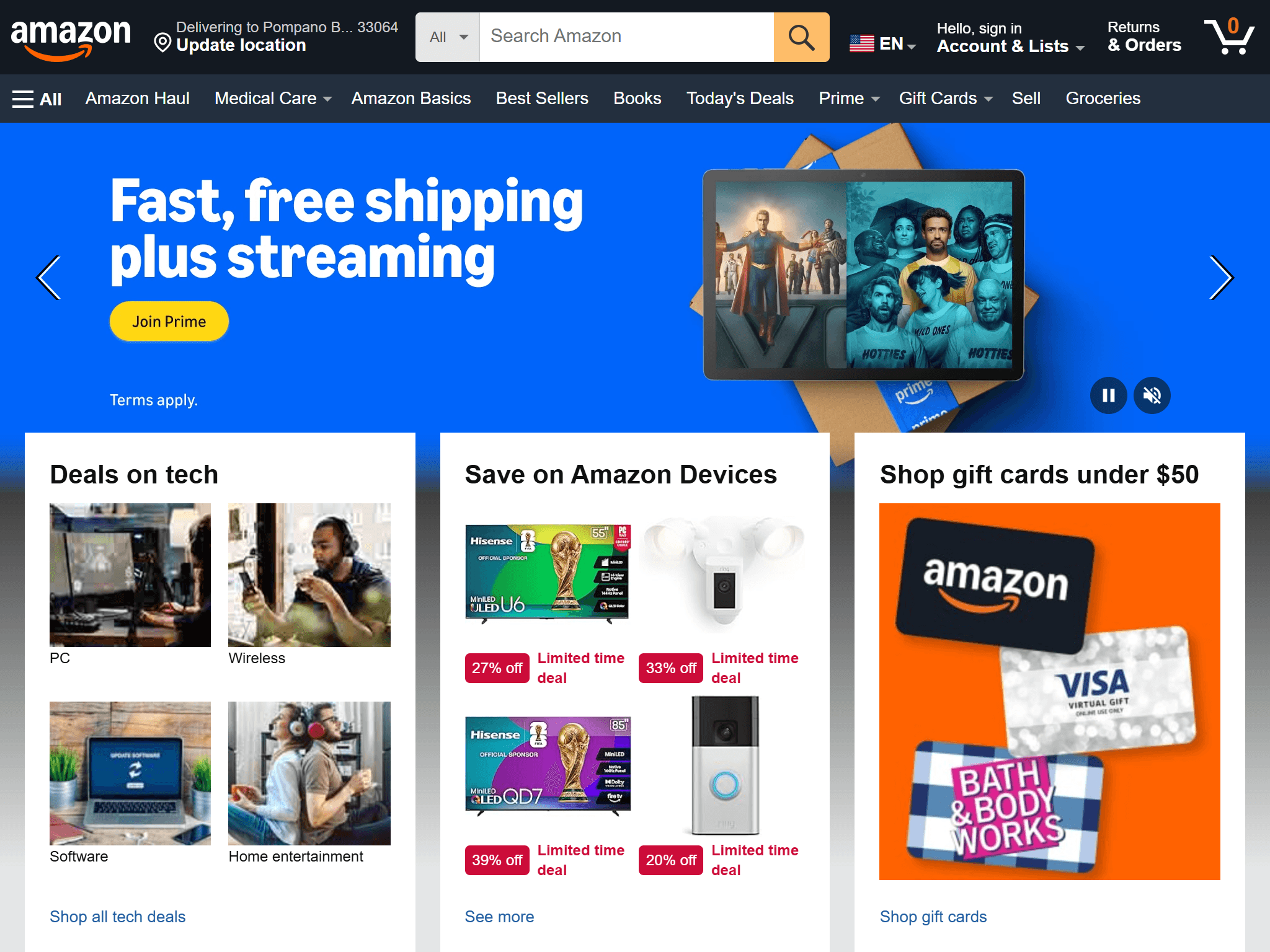 Amazon.com - Books, Music, Videos. Earth's Biggest Bookstore., modern version (the real https://www.amazon.com/)
