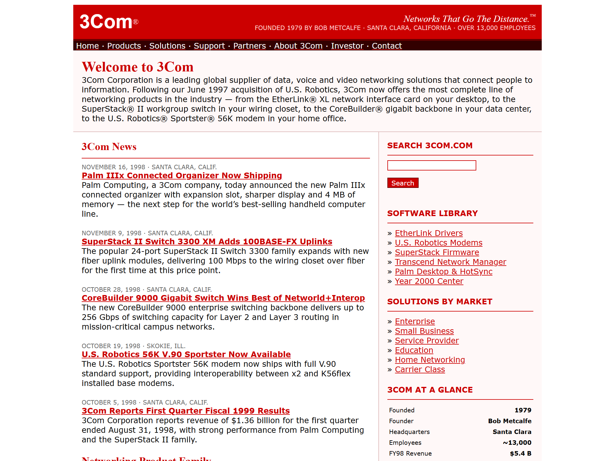 3Com Corporation, reimagined for 1998