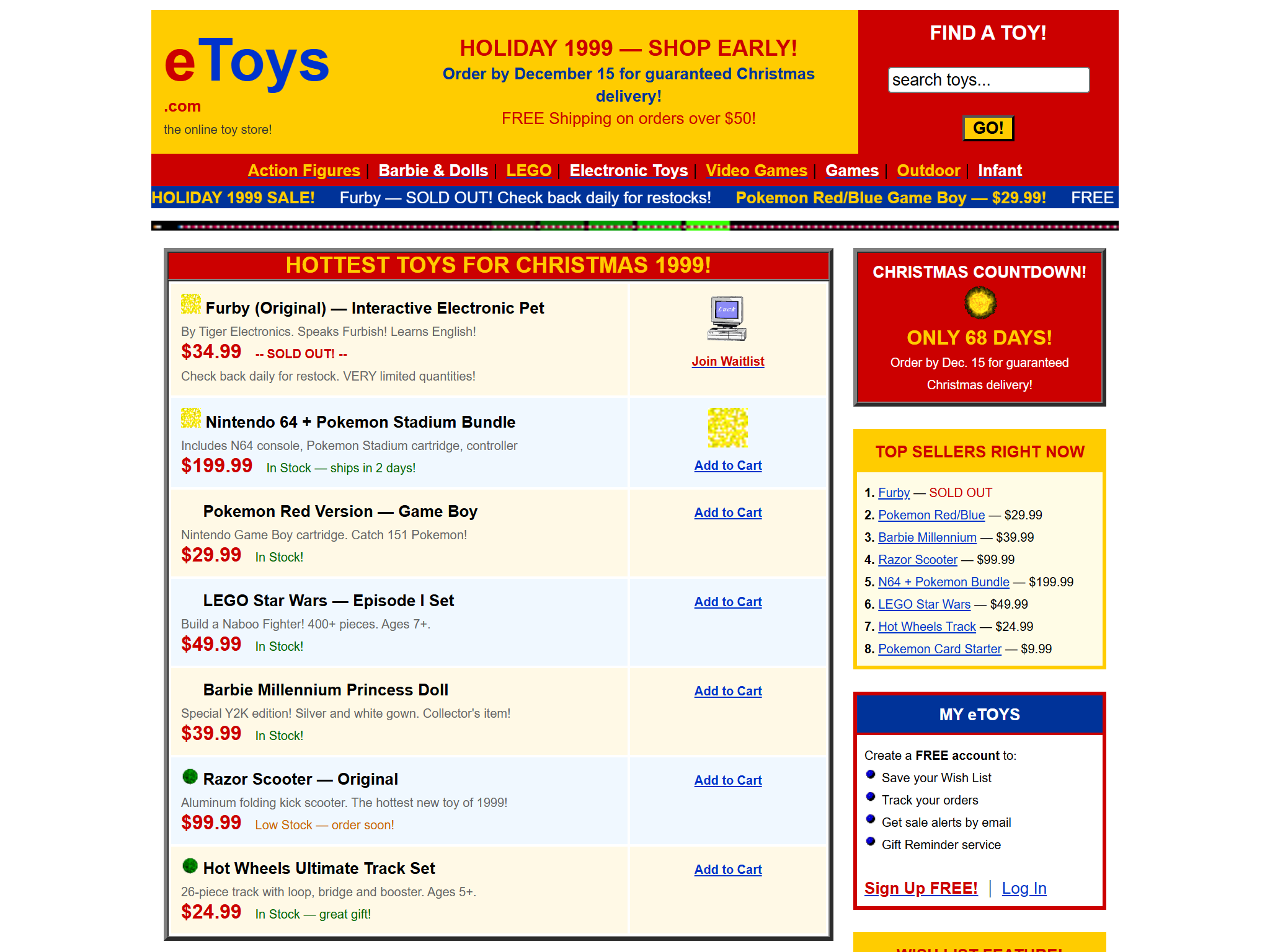 eToys.com, reimagined for 1998