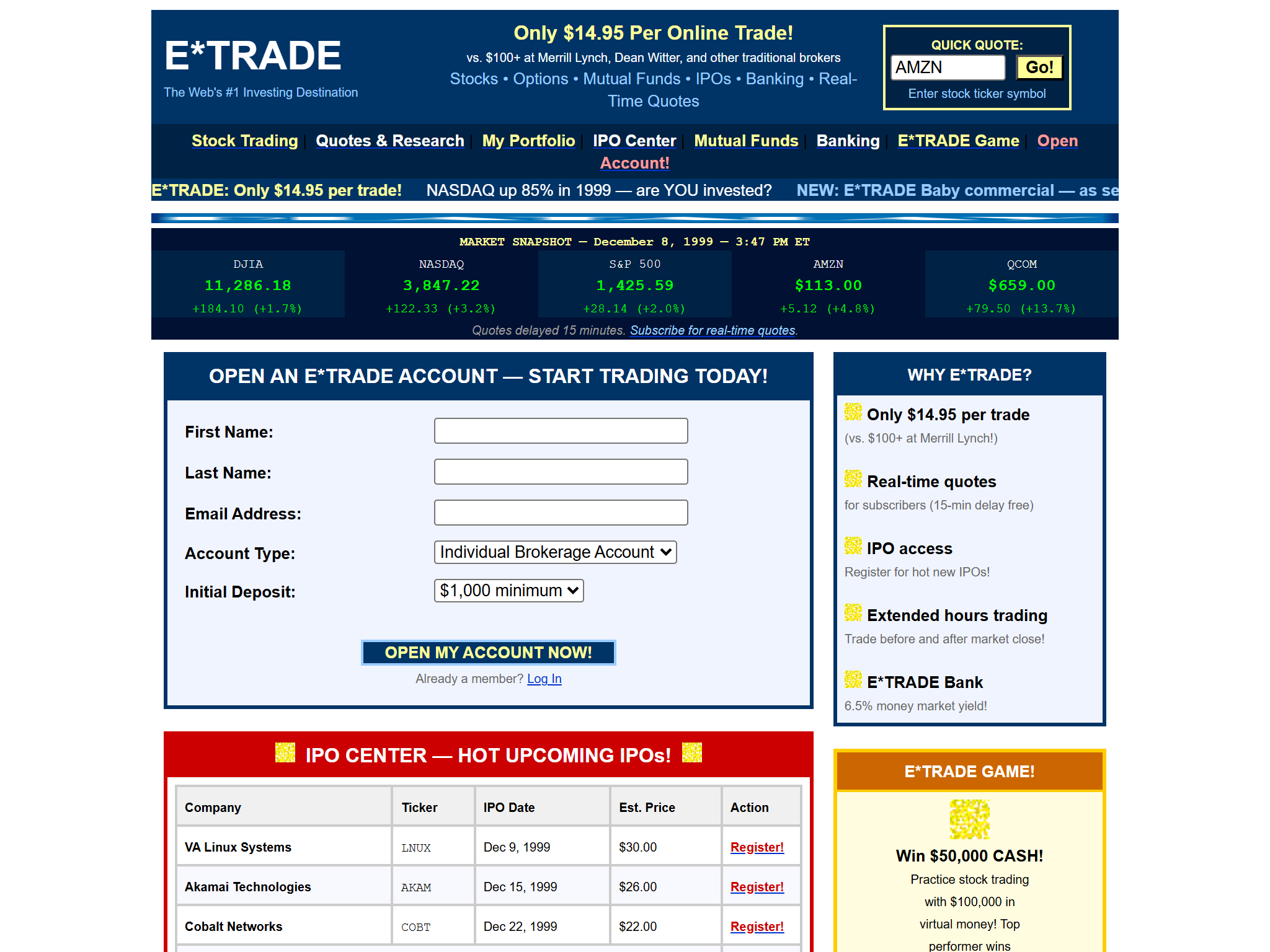 E*TRADE, reimagined for 1998