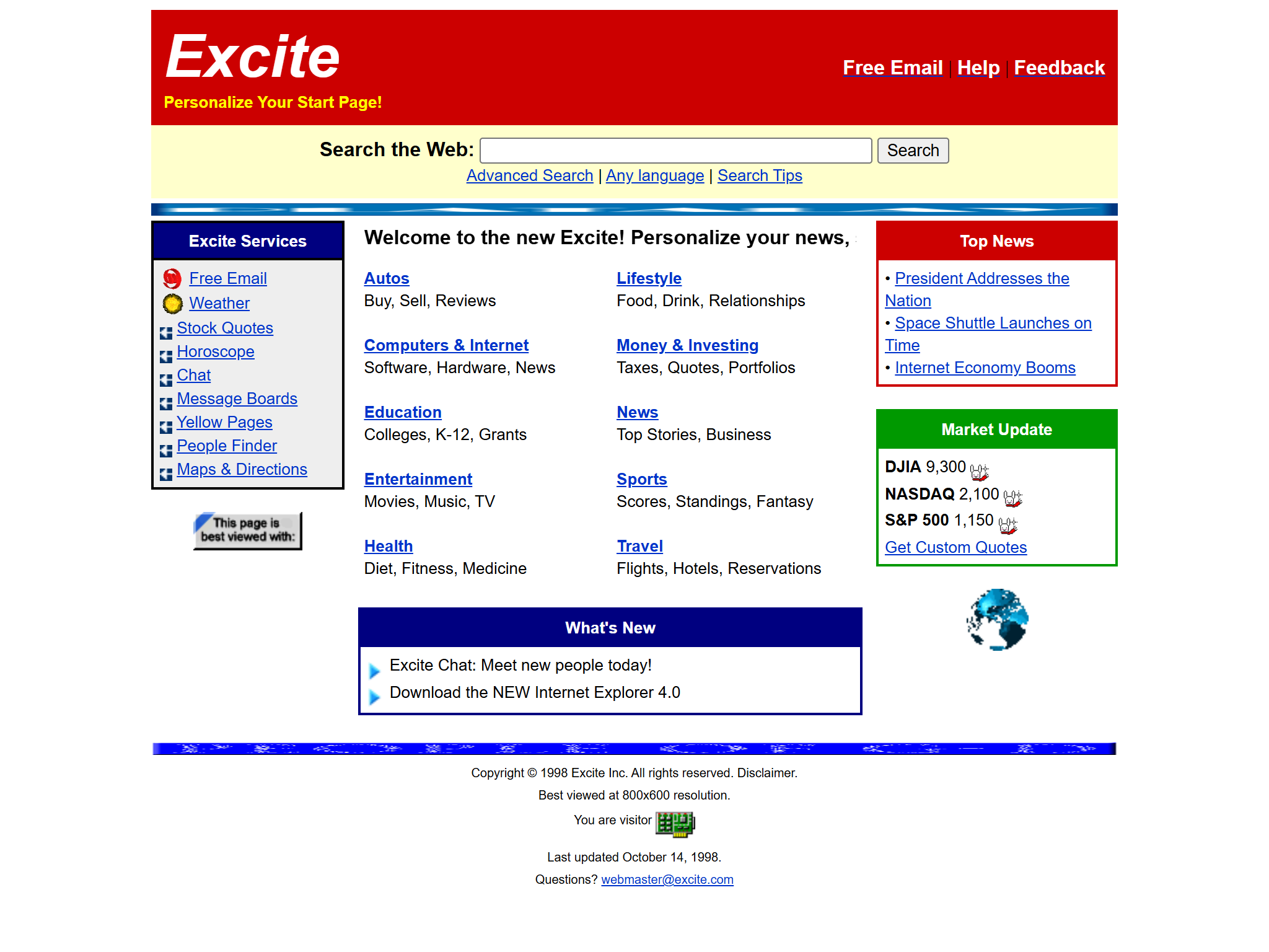 Excite, reimagined for 1998