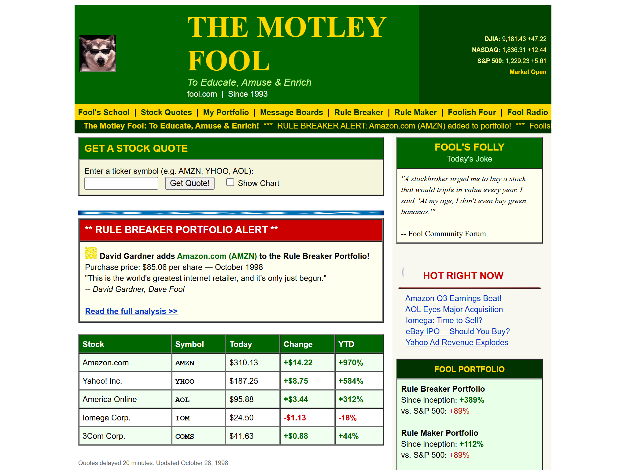 The Motley Fool, reimagined for 1998