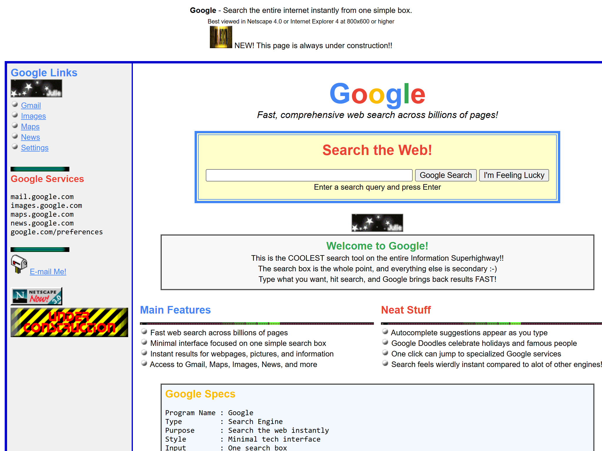 Google, reimagined for 1998