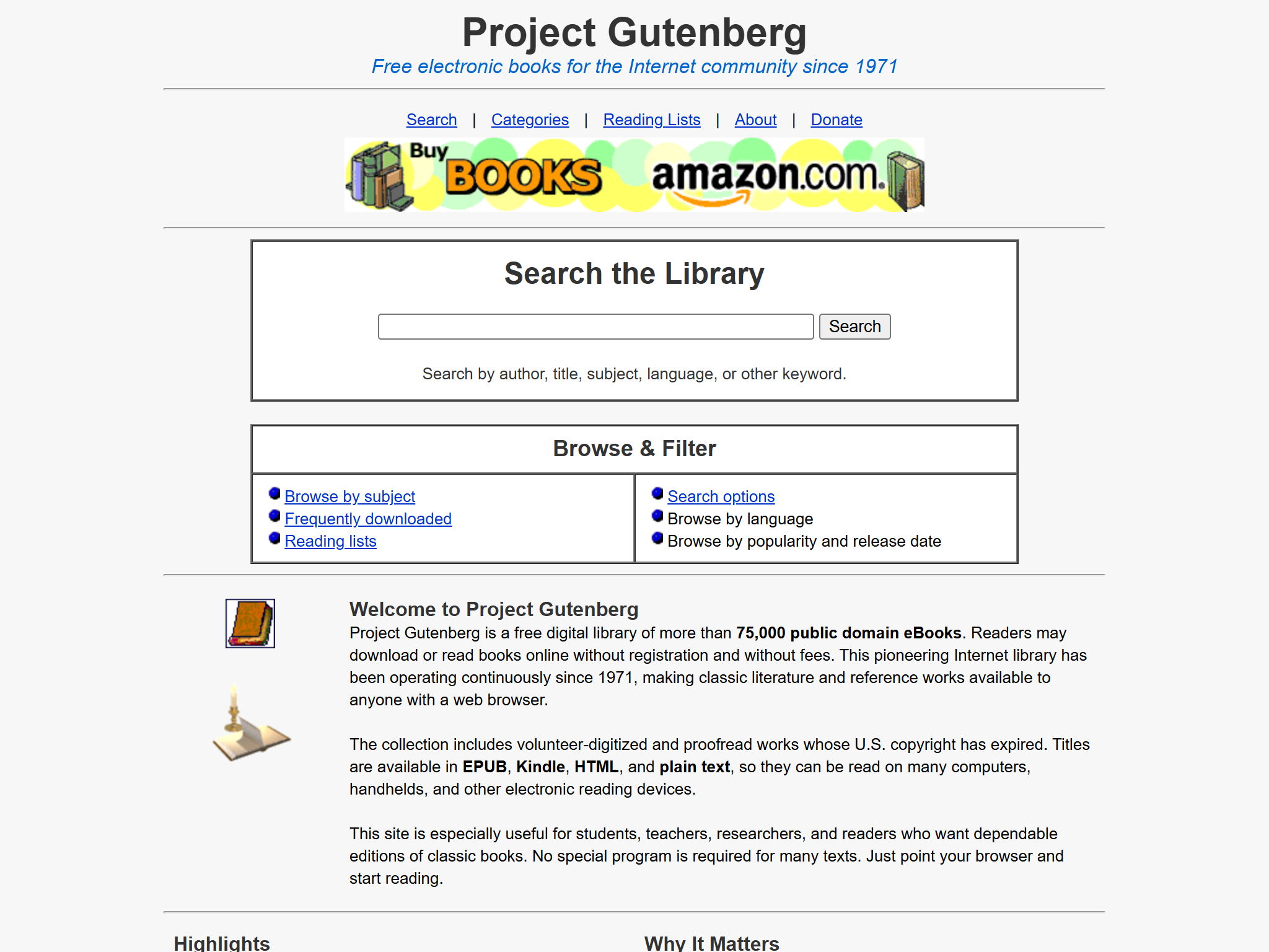 Project Gutenberg, reimagined for 1998