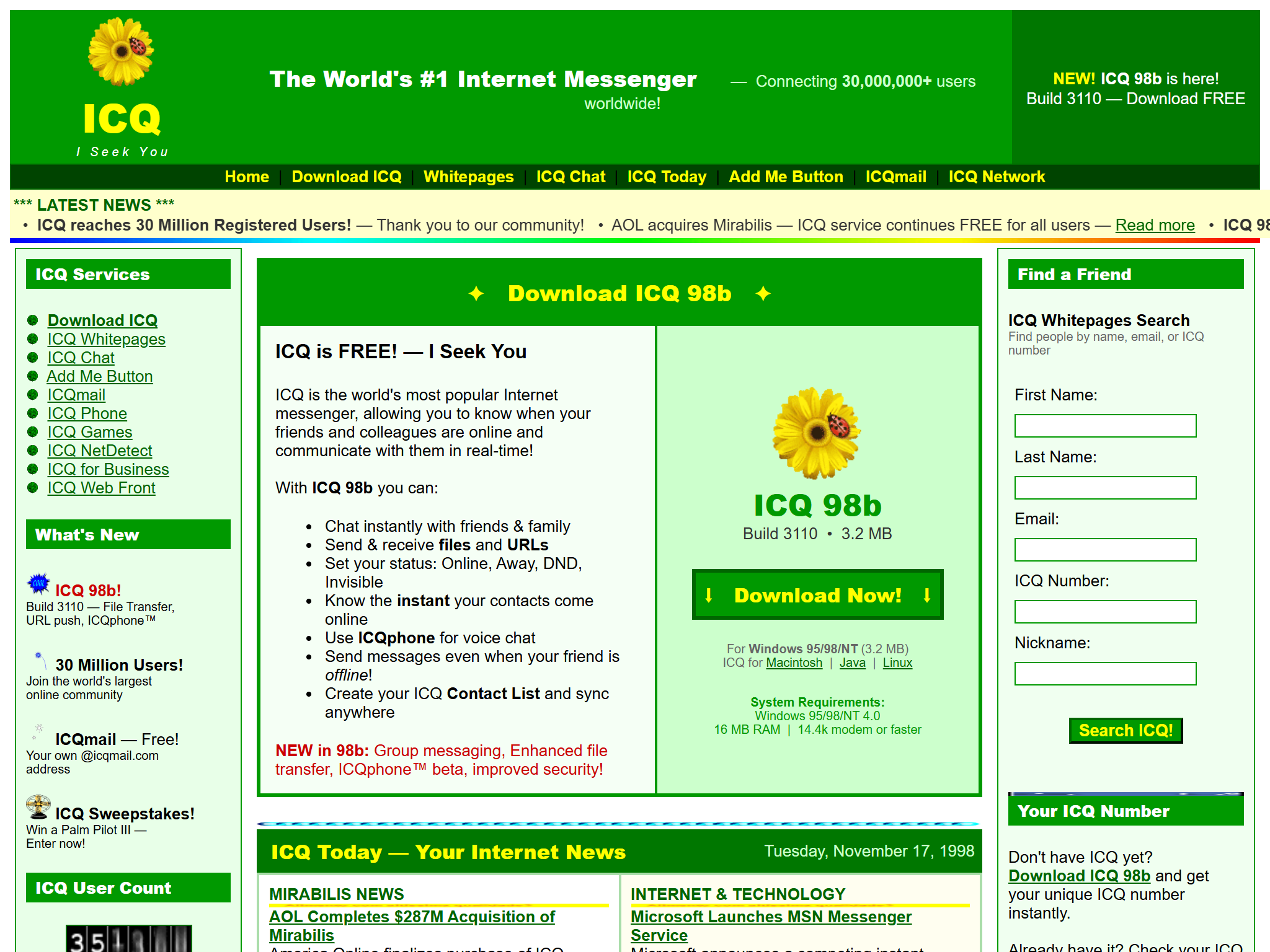 ICQ — I Seek You, reimagined for 1998
