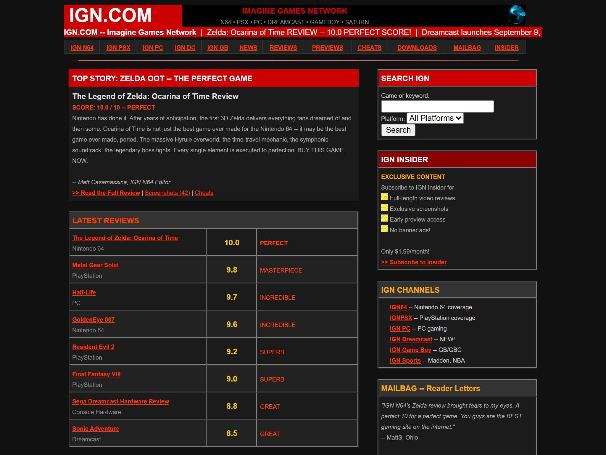 IGN — Imagine Games Network, reimagined for 1998