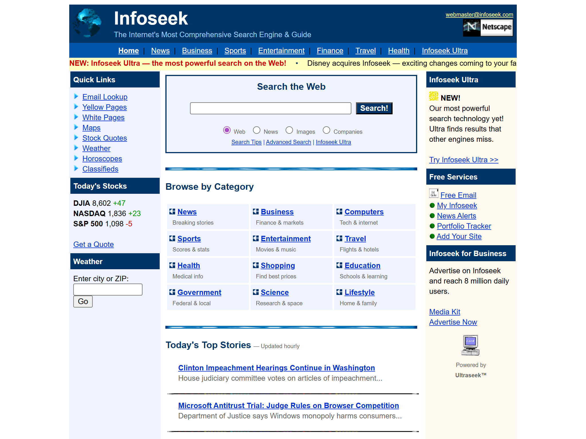 Infoseek, reimagined for 1998