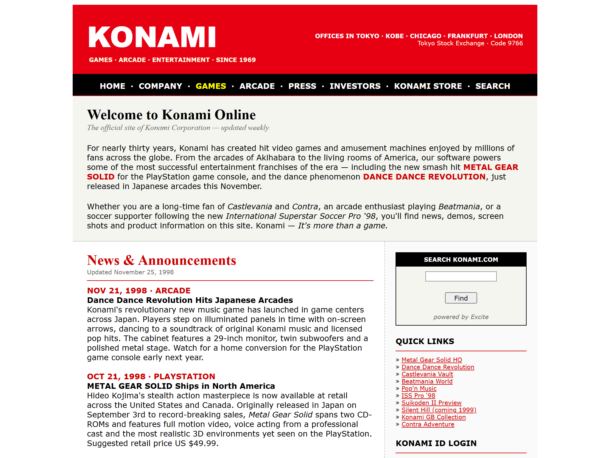KONAMI, reimagined for 1998