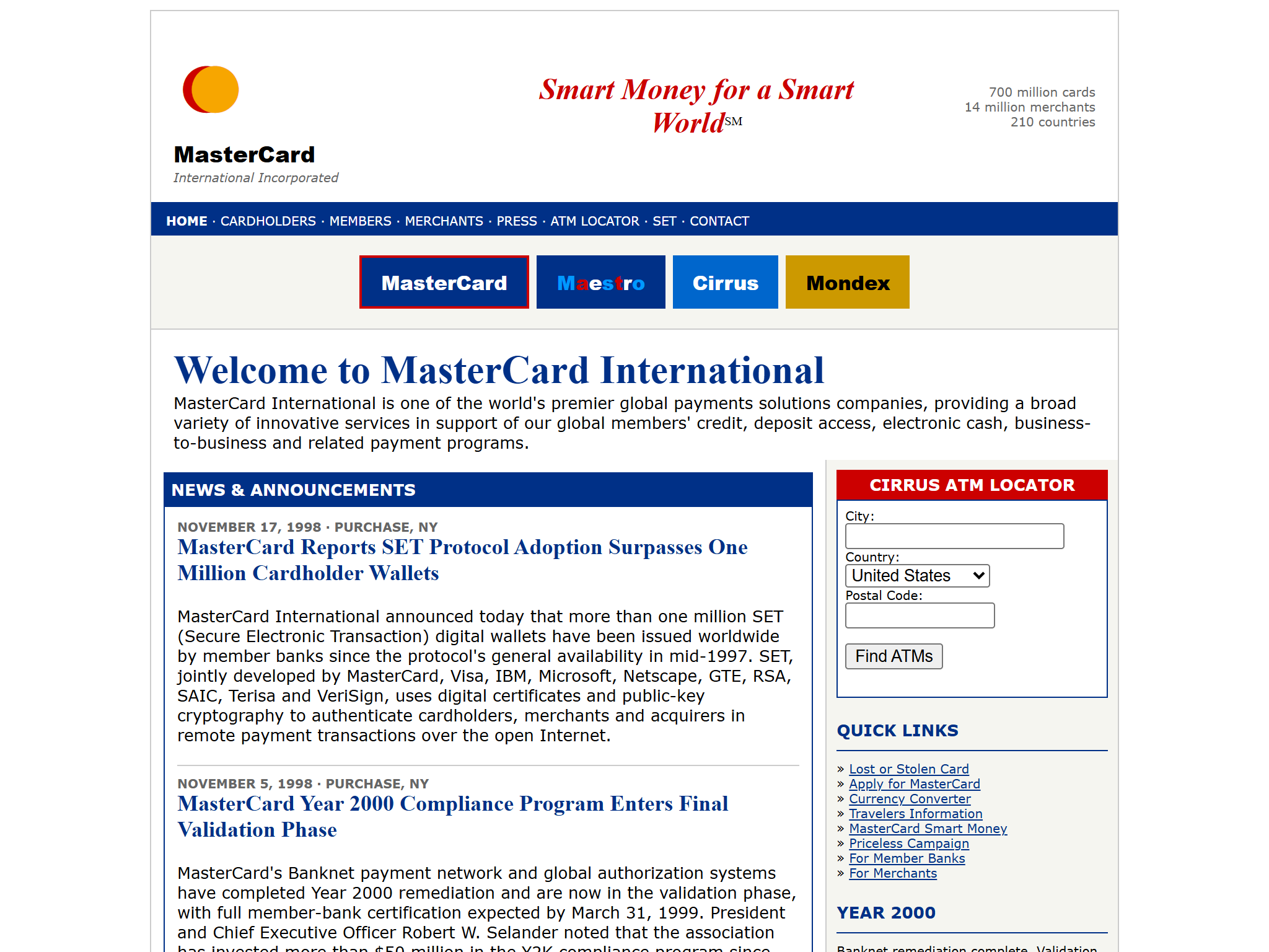 MasterCard International, reimagined for 1998