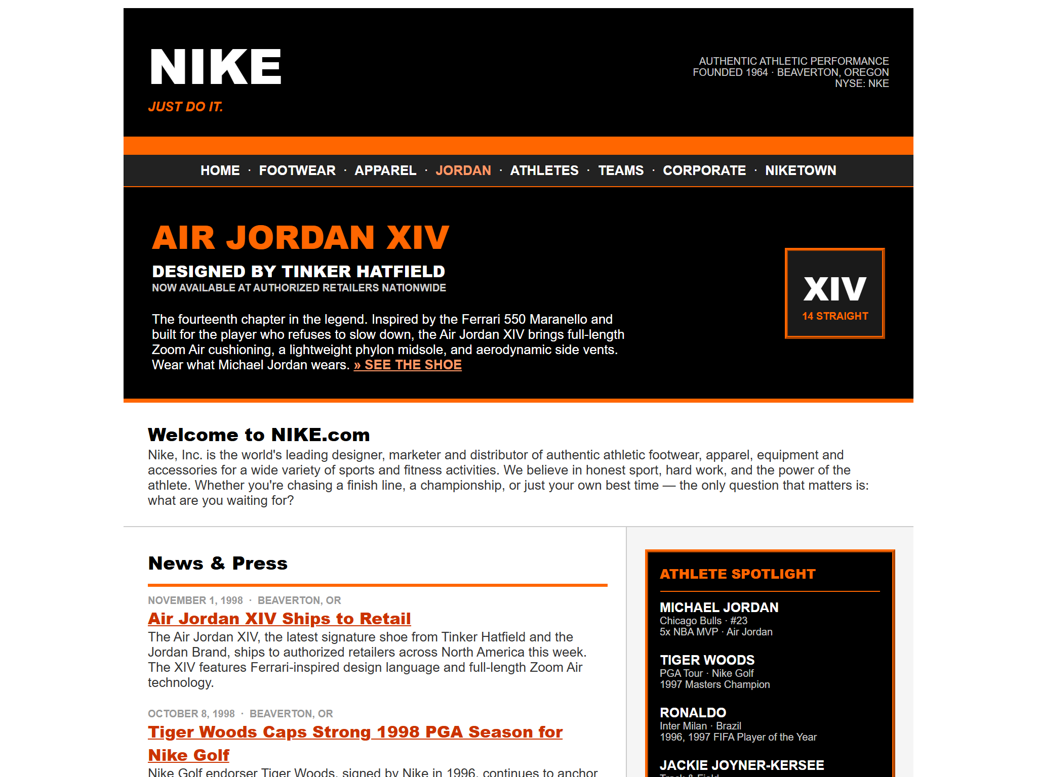 NIKE, Inc., reimagined for 1998