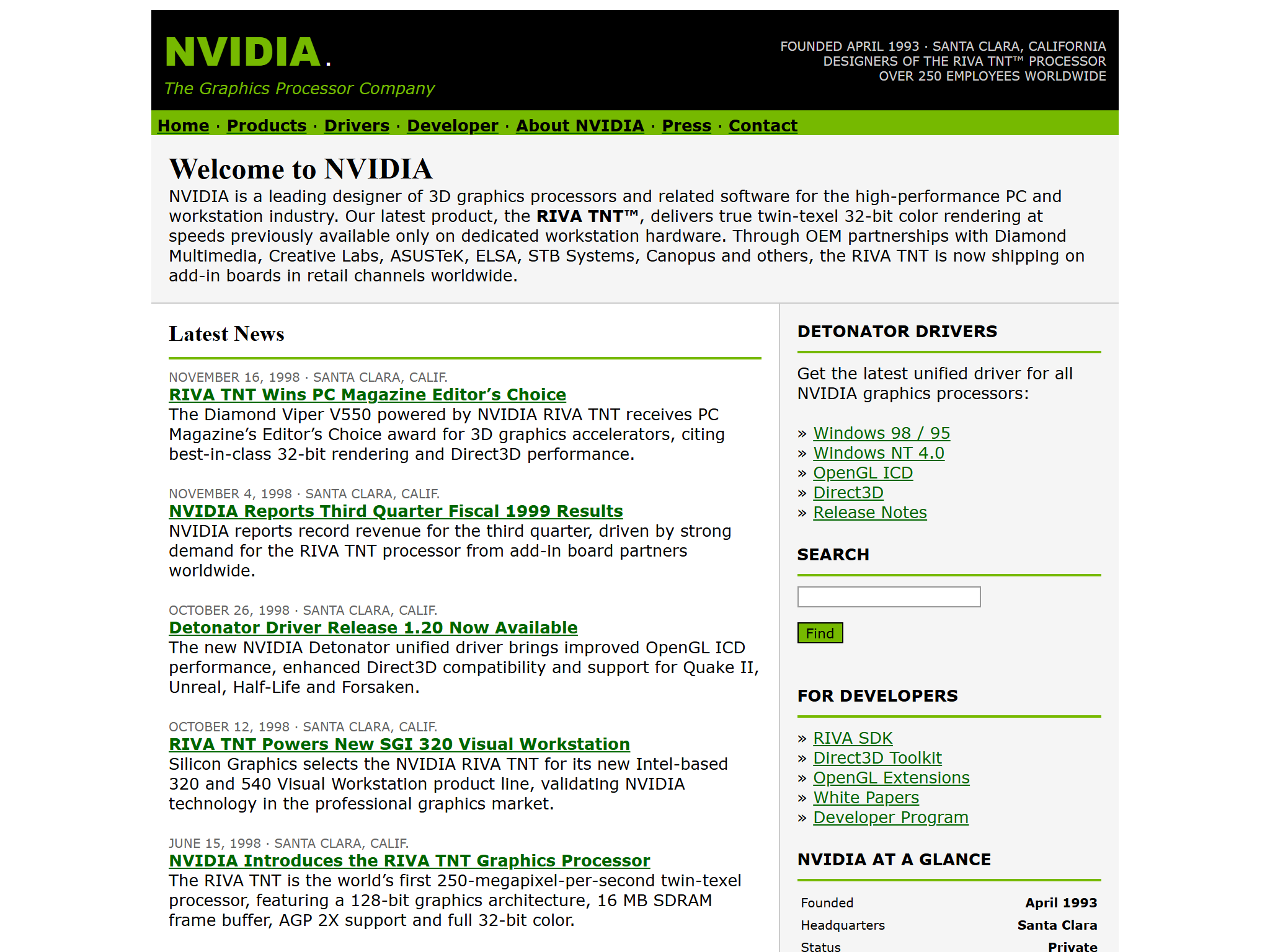 NVIDIA Corporation, reimagined for 1998