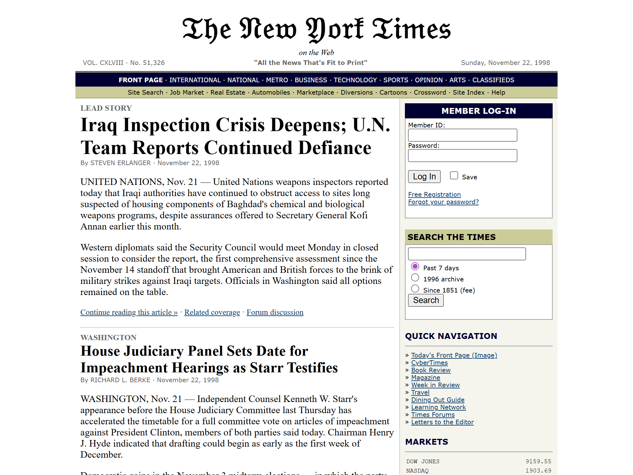 The New York Times on the Web, reimagined for 1998