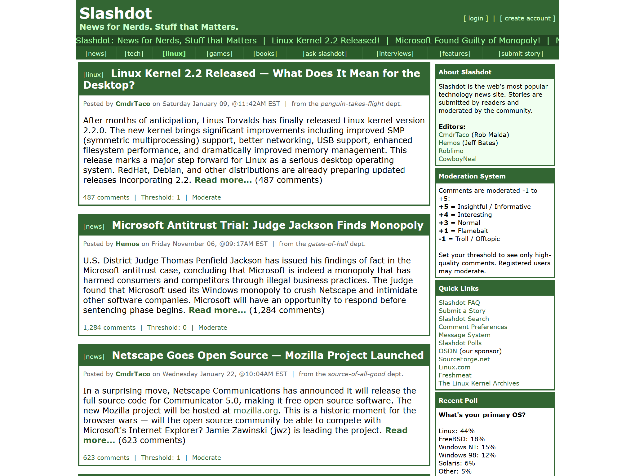 Slashdot, reimagined for 1998