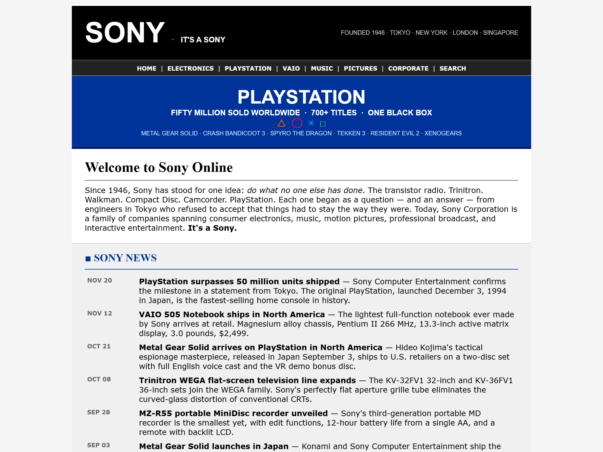 Sony, reimagined for 1998