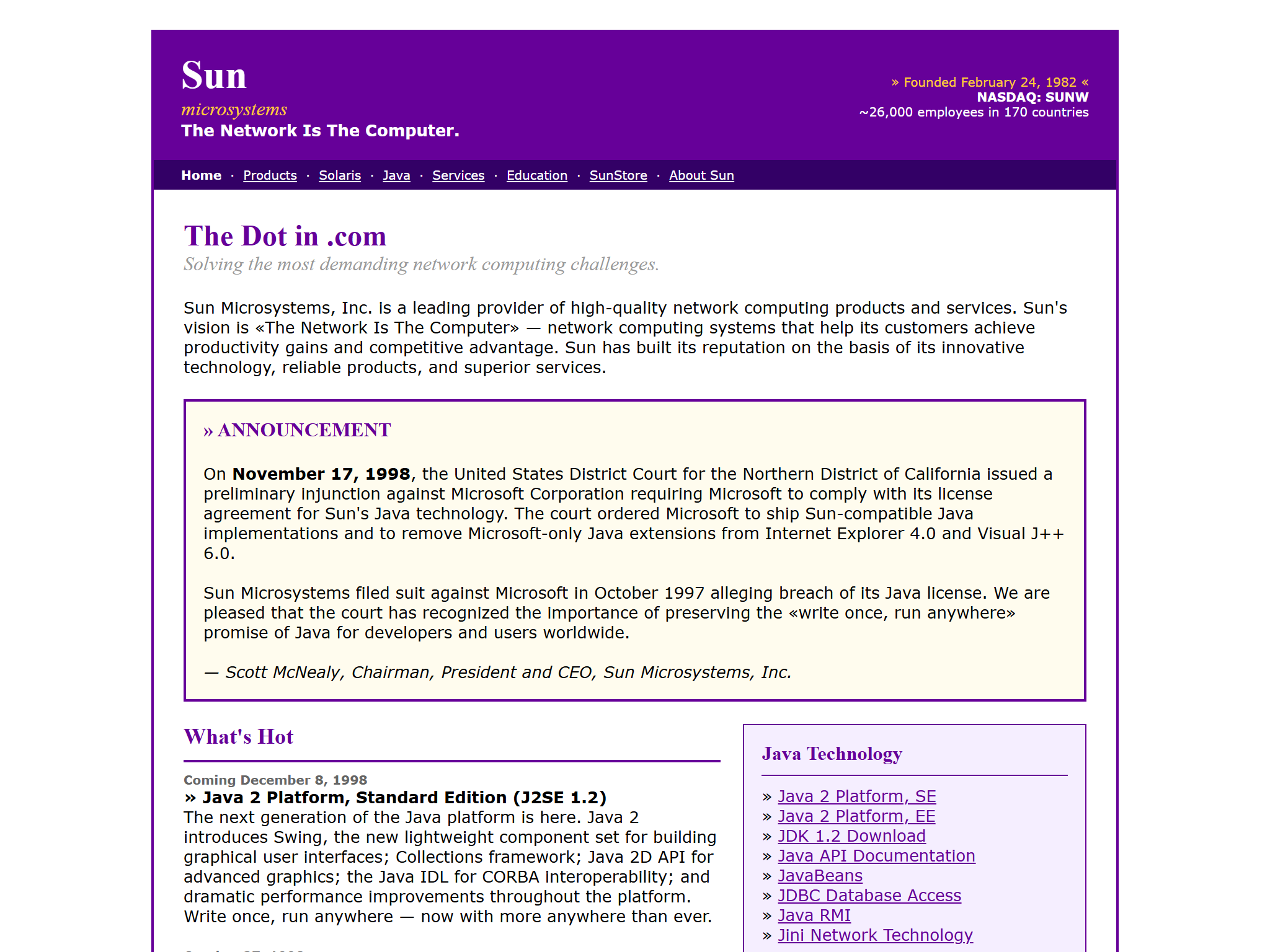 Sun Microsystems, reimagined for 1998