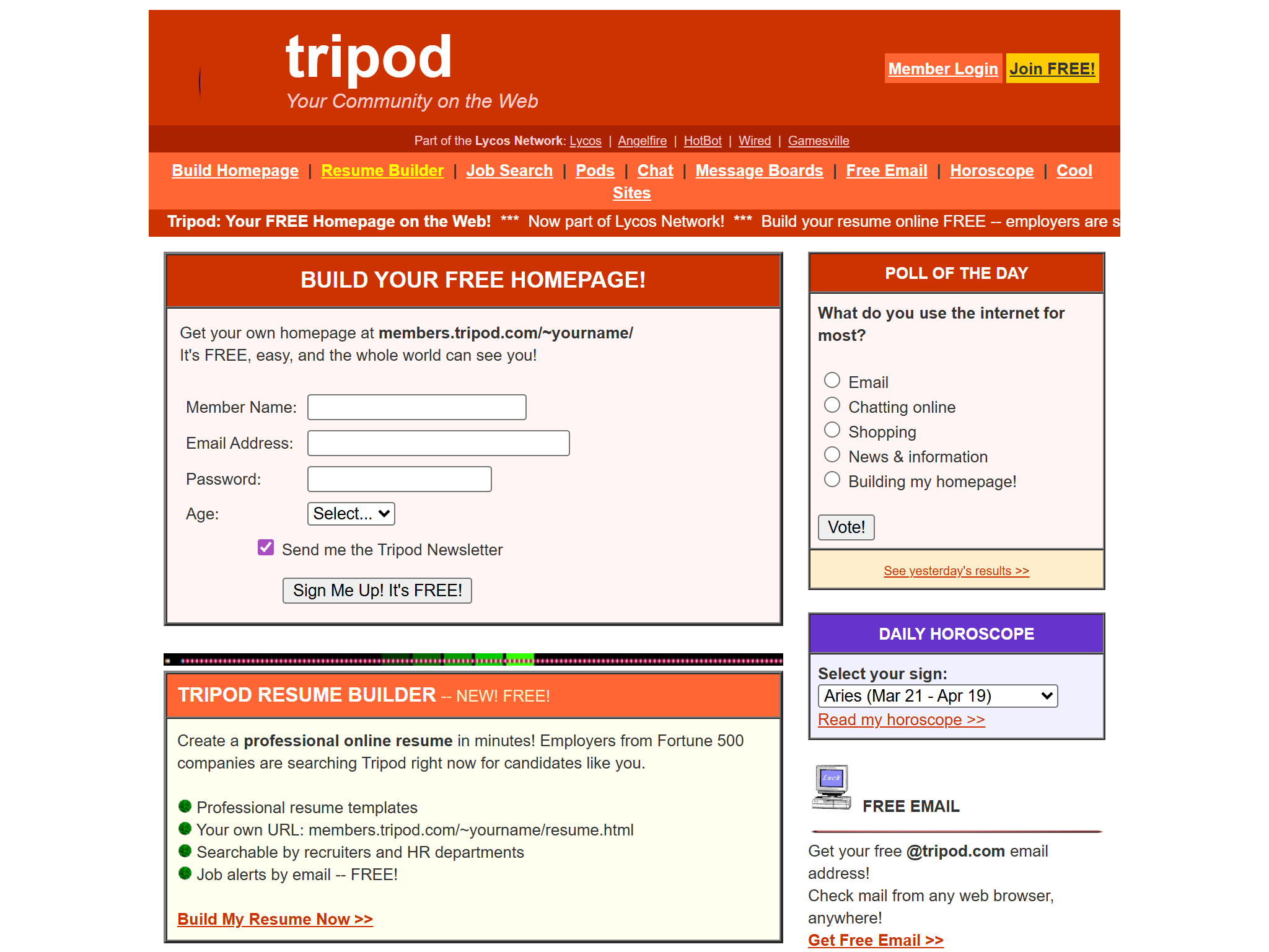 Tripod, reimagined for 1998