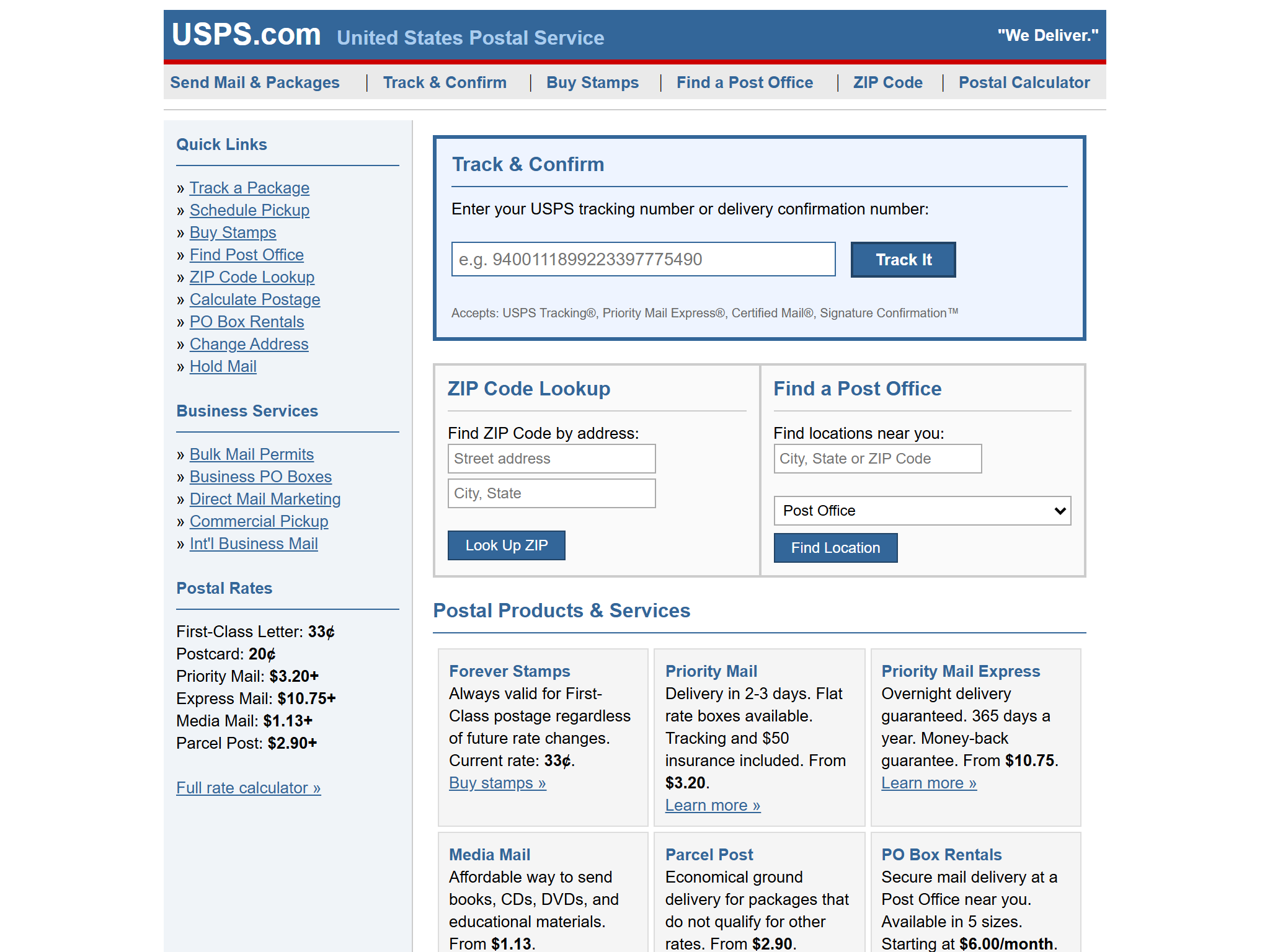 USPS - United States Postal Service, reimagined for 1998