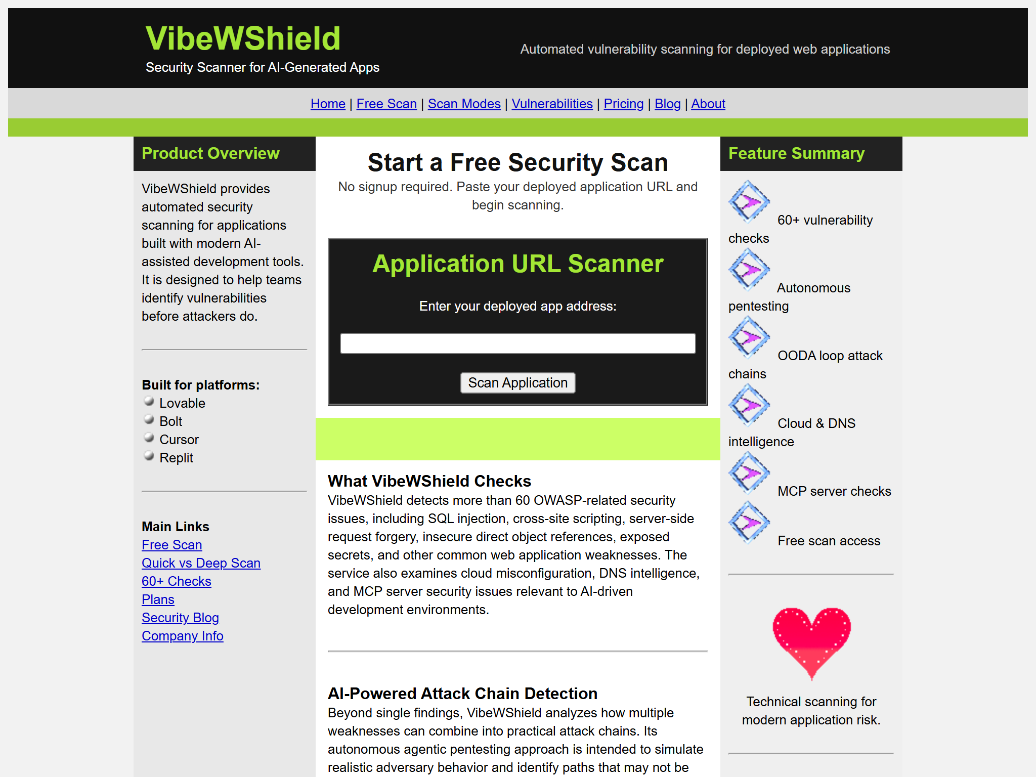 VibeWShield — Security Scanner for AI-Generated Apps, reimagined for 1998